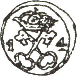 Реверс монеты - Денарий 1614 года "Тип 1587-1614" - цена серебряной монеты - Польша, Сигизмунд III Ваза