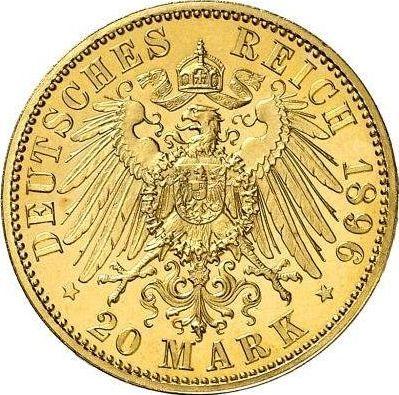 Rewers monety - 20 marek 1896 A "Hesja" - cena złotej monety - Niemcy, Cesarstwo Niemieckie