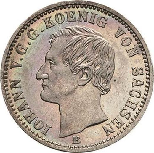 Awers monety - 1/6 talara 1860 B - cena srebrnej monety - Saksonia-Albertyna, Jan