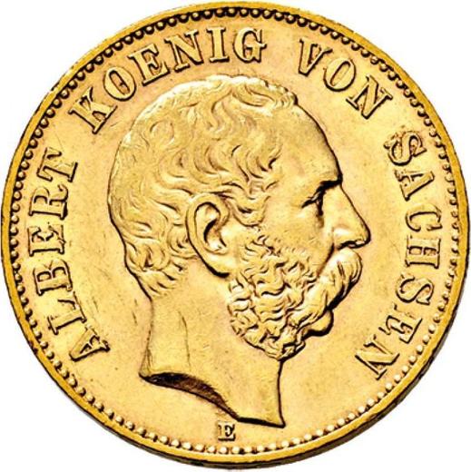 Anverso 20 marcos 1895 E "Sajonia" - valor de la moneda de oro - Alemania, Imperio alemán