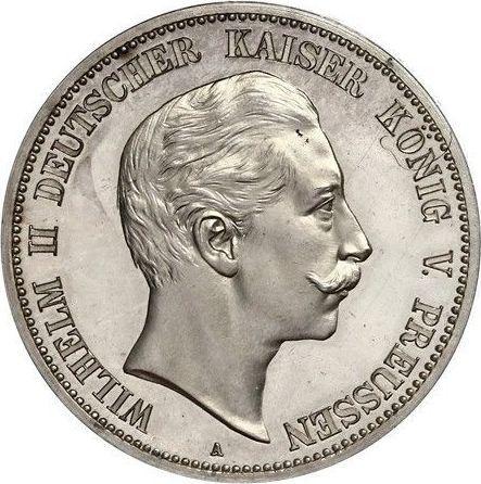 Аверс монеты - 5 марок 1908 года A "Пруссия" - цена серебряной монеты - Германия, Германская Империя