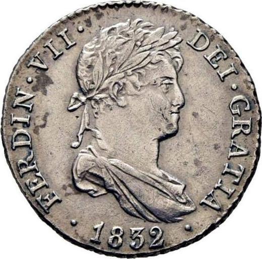 Аверс монеты - 1 реал 1832 года M AJ - цена серебряной монеты - Испания, Фердинанд VII