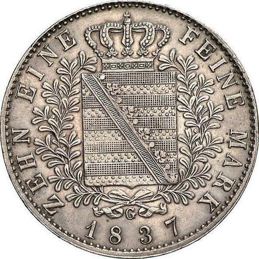 Reverso Tálero 1837 G "Tipo 1836-1837" - valor de la moneda de plata - Sajonia, Federico Augusto II