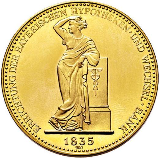 Reverso Tálero 1835 "Banco Hipotecario" Oro - valor de la moneda de oro - Baviera, Luis I