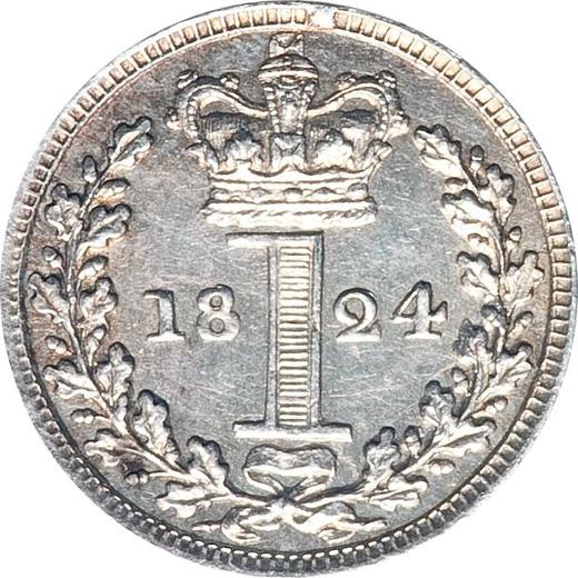 Rewers monety - 1 pens 1824 "Maundy" - cena srebrnej monety - Wielka Brytania, Jerzy IV