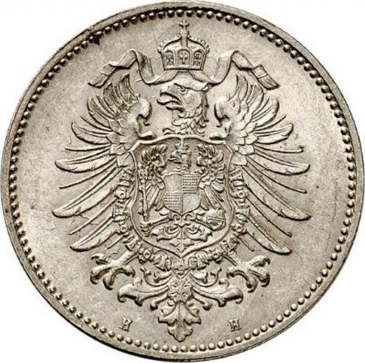 Rewers monety - 1 marka 1882 H "Typ 1873-1887" - cena srebrnej monety - Niemcy, Cesarstwo Niemieckie
