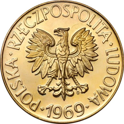 Anverso Pruebas 10 eslotis 1969 MW "Bicentenario de la muerte de Tadeusz Kościuszko" Oro - valor de la moneda de oro - Polonia, República Popular