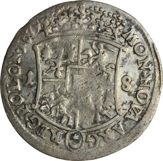 Rewers monety - Ort (18 groszy) 1679 TLB "Tarcza wklęsła" - cena srebrnej monety - Polska, Jan III Sobieski