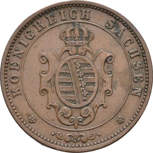 Аверс монеты - 5 пфеннигов 1867 года B - цена  монеты - Саксония, Иоганн