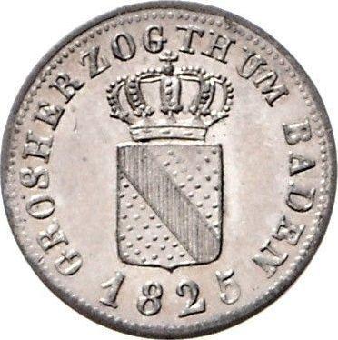 Аверс монеты - 3 крейцера 1825 года - цена серебряной монеты - Баден, Людвиг I