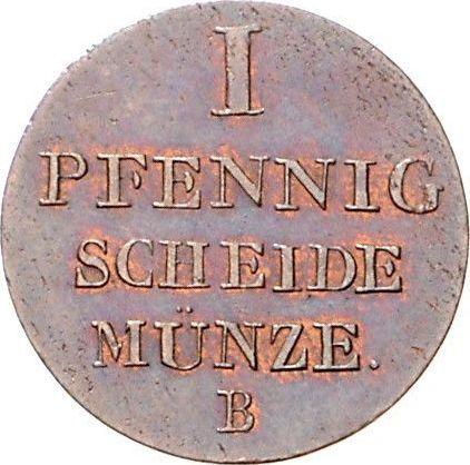 Реверс монеты - 1 пфенниг 1832 года B - цена  монеты - Ганновер, Вильгельм IV