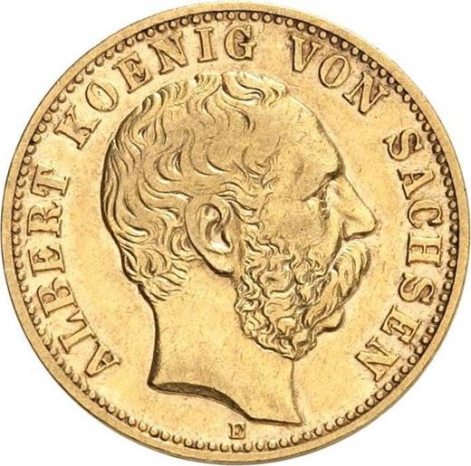 Anverso 10 marcos 1881 E "Sajonia" - valor de la moneda de oro - Alemania, Imperio alemán