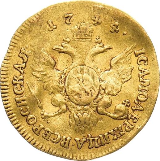 Реверс монеты - Червонец (Дукат) 1744 года - цена золотой монеты - Россия, Елизавета