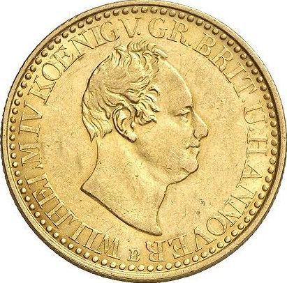 Аверс монеты - 10 талеров 1836 года B - цена золотой монеты - Ганновер, Вильгельм IV