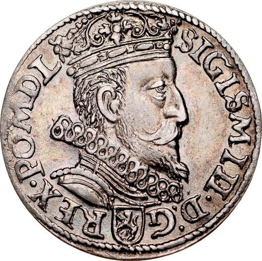 Аверс монеты - Трояк (3 гроша) 1603 года K "Краковский монетный двор" - цена серебряной монеты - Польша, Сигизмунд III Ваза