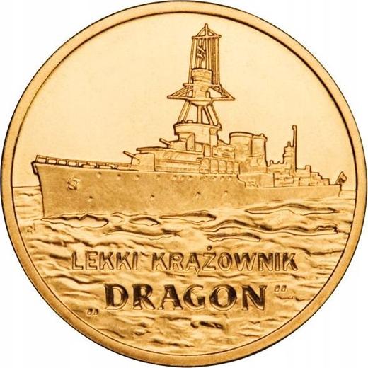 Rewers monety - 2 złote 2012 MW "Lekki krążownik "Dragon"" - cena  monety - Polska, III RP po denominacji
