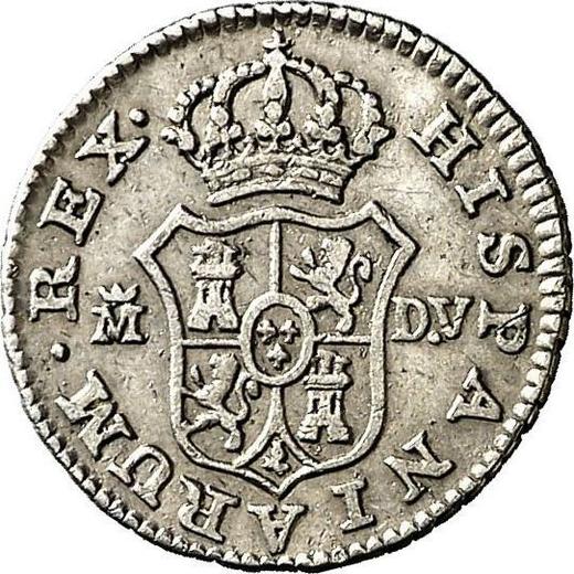 Реверс монеты - 1/2 реала 1786 года M DV - цена серебряной монеты - Испания, Карл III