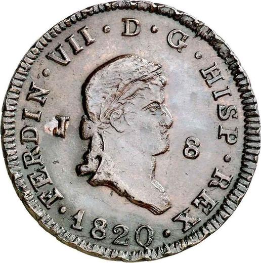 Аверс монеты - 8 мараведи 1820 года J "Тип 1817-1821" - цена  монеты - Испания, Фердинанд VII