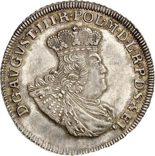 Аверс монеты - Злотовка (30 грошей) 1763 года REOE "Гданьская" - цена серебряной монеты - Польша, Август III
