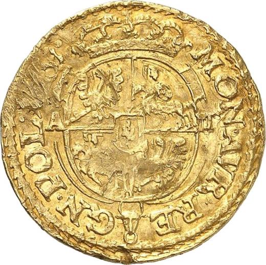 Реверс монеты - Дукат 1651 года AT "Портрет в короне" - цена золотой монеты - Польша, Ян II Казимир