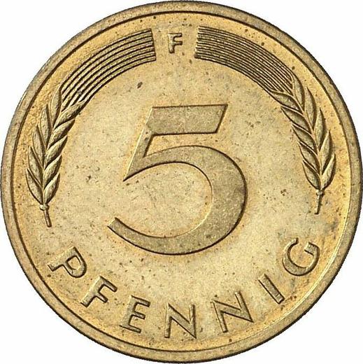 Anverso 5 Pfennige 1991 F - valor de la moneda  - Alemania, RFA
