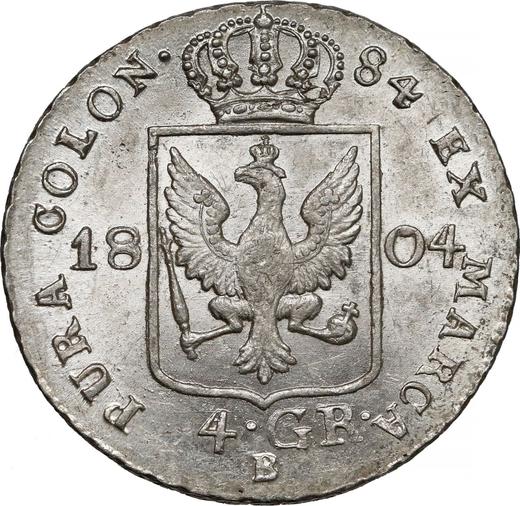 Reverso 4 groschen 1804 B "Silesia" - valor de la moneda de plata - Prusia, Federico Guillermo III