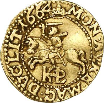 Reverse 1/2 Ducat 1664 TLB "Lithuania" - Gold Coin Value - Poland, John II Casimir
