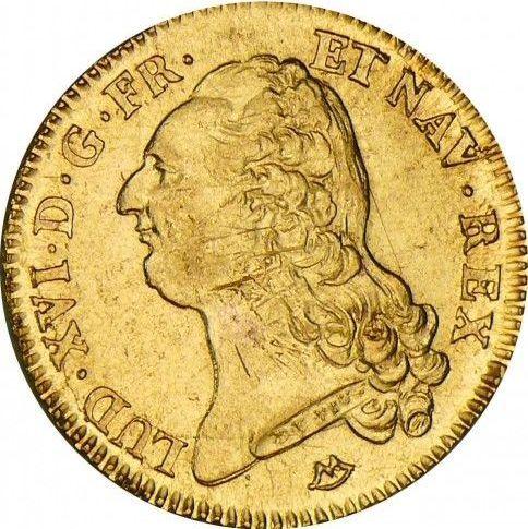 Obverse Double Louis d'Or 1787 N Montpellier - Gold Coin Value - France, Louis XVI