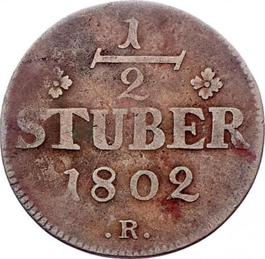 Реверс монеты - 1/2 штюбера 1802 года R - цена  монеты - Берг, Максимилиан I