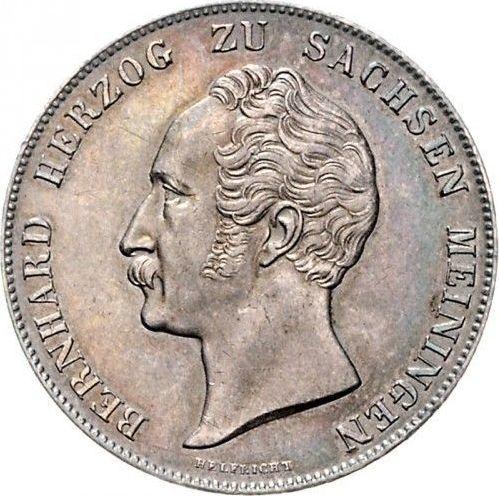 Аверс монеты - 1 гульден 1846 года - цена серебряной монеты - Саксен-Мейнинген, Бернгард II