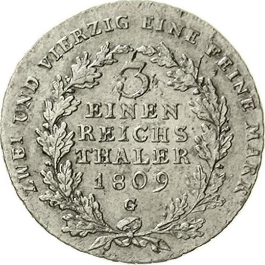 Reverso 1/3 tálero 1809 G - valor de la moneda de plata - Prusia, Federico Guillermo III