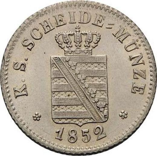 Anverso 2 nuevos groszy 1852 F - valor de la moneda de plata - Sajonia, Federico Augusto II