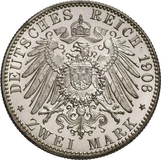 Reverso 2 marcos 1906 J "Hamburg" - valor de la moneda de plata - Alemania, Imperio alemán