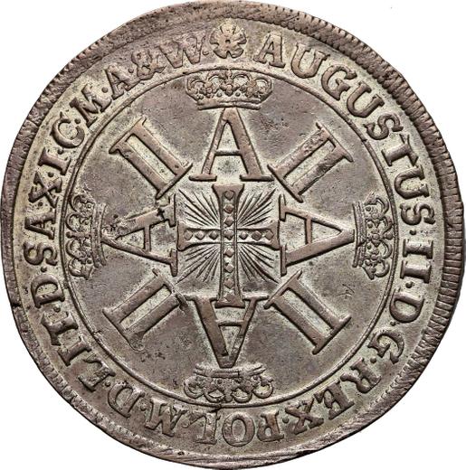 Anverso Tálero 1702 "Orden de Dannebrog" - valor de la moneda de plata - Polonia, Augusto II