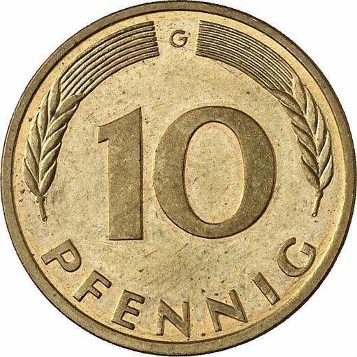 Anverso 10 Pfennige 1992 G - valor de la moneda  - Alemania, RFA
