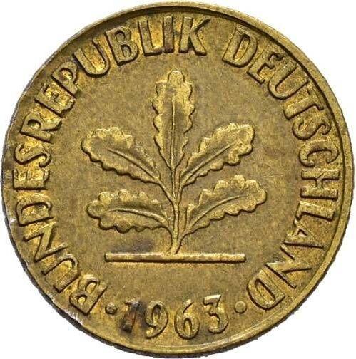 Реверс монеты - 2 пфеннига 1963 года G - цена  монеты - Германия, ФРГ