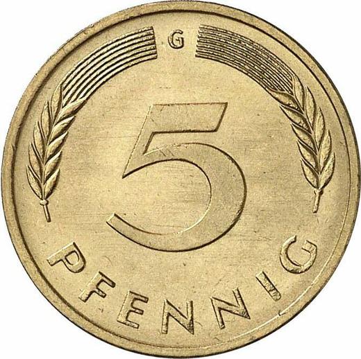 Awers monety - 5 fenigów 1979 G - cena  monety - Niemcy, RFN