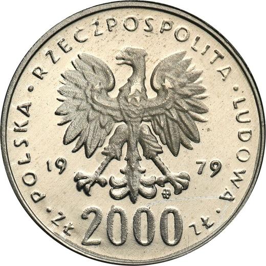 Аверс монеты - Пробные 2000 злотых 1979 года MW "Николай Коперник" Алюминий - цена  монеты - Польша, Народная Республика