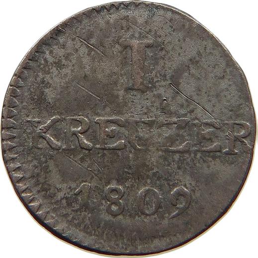 Reverso 1 Kreuzer 1809 G.H. L.M. "Tipo 1809-1819" - valor de la moneda de plata - Hesse-Darmstadt, Luis I