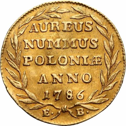 Реверс монеты - Дукат 1786 года EB - цена золотой монеты - Польша, Станислав II Август