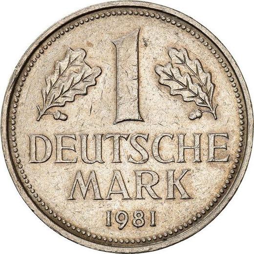 Obverse 1 Mark 1981 D -  Coin Value - Germany, FRG
