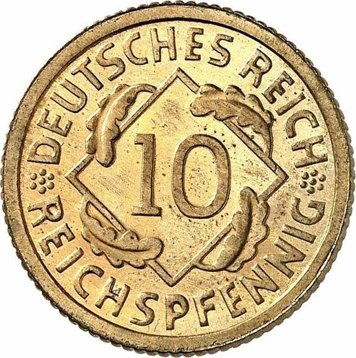 Аверс монеты - 10 рейхспфеннигов 1924 года G - цена  монеты - Германия, Bеймарская республика