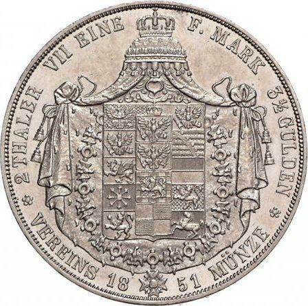 Reverso 2 táleros 1851 A - valor de la moneda de plata - Prusia, Federico Guillermo IV