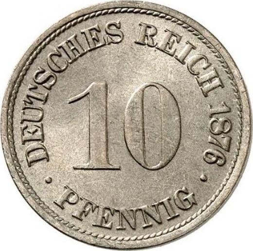Аверс монеты - 10 пфеннигов 1876 года D "Тип 1873-1889" - цена  монеты - Германия, Германская Империя