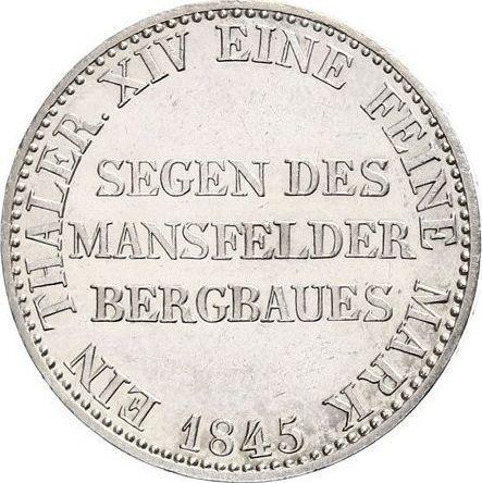 Reverso Tálero 1845 A "Minero" - valor de la moneda de plata - Prusia, Federico Guillermo IV