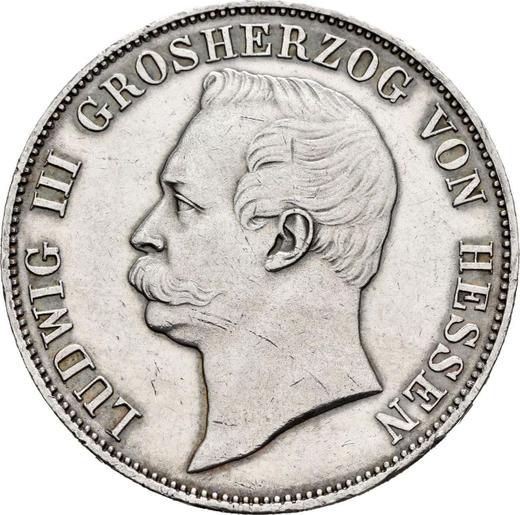 Awers monety - Talar 1861 - cena srebrnej monety - Hesja-Darmstadt, Ludwik III