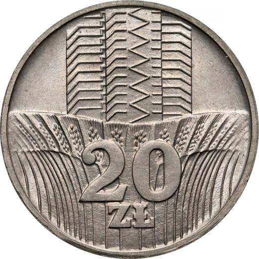 Revers Probe 20 Zlotych 1973 MW "Turm und Ähren" Kupfernickel Ellipsen und Quadrate auf rand - Münze Wert - Polen, Volksrepublik Polen