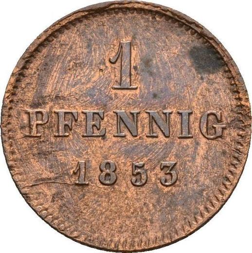Реверс монеты - 1 пфенниг 1853 года - цена  монеты - Бавария, Максимилиан II