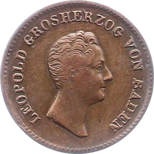 Аверс монеты - 1 крейцер 1835 года D - цена  монеты - Баден, Леопольд