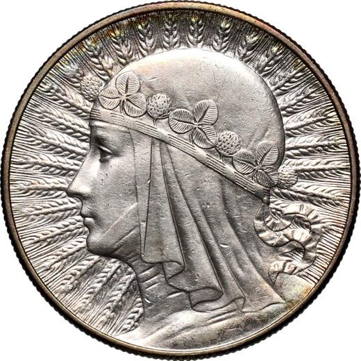 Reverso 10 eslotis 1933 "Polonia" - valor de la moneda de plata - Polonia, Segunda República